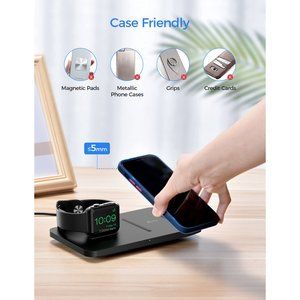 Seneo 2 in 1 Wireless Charger, Dual Wireless Charging Station with iWatch Charge